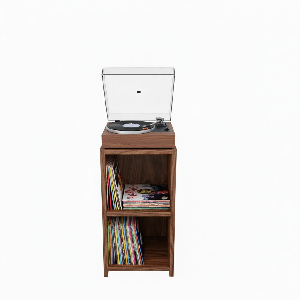 Compact Record Player Stand with Vinyl Storage – 40 cm Turntable Stand & LP Organizer