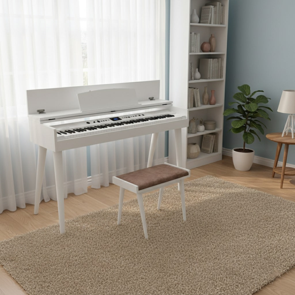 Minimalist Digital Piano Stand – Modern Keyboard Furniture, Custom MDF Piano Console for Home & Studio