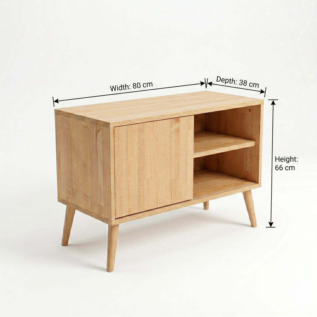 Modern Vinyl Record Stand | Wooden Turntable Storage Cabinet | Record Player Table