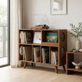 Record Player Stand with Vinyl Storage, Solid Wood Media Console, Mid Century Modern LP Record Cabinet